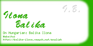 ilona balika business card